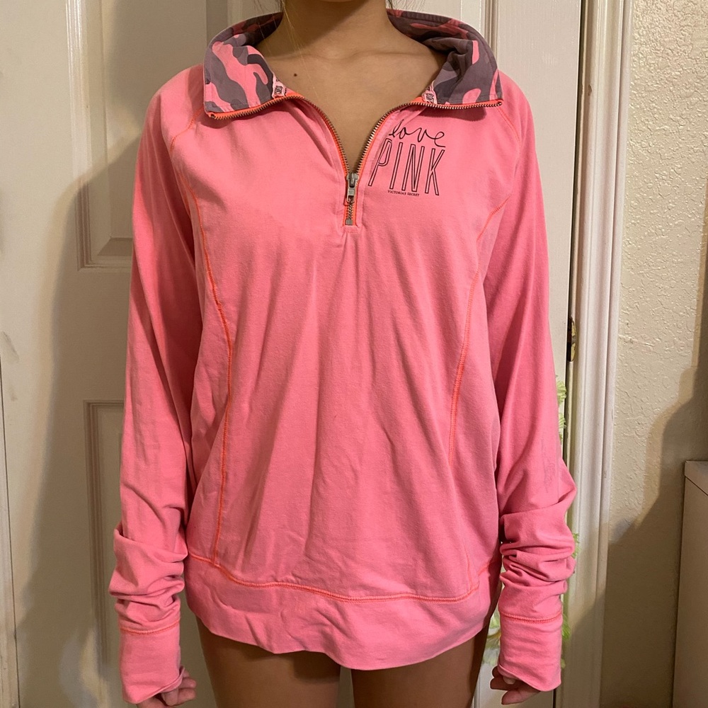 PINK VICTORIA SECRET QUARTER ZIP